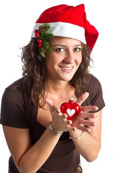 Beautiful Young Happy Christmas Woman