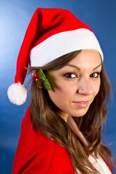 Beautiful Young Happy Christmas Woman