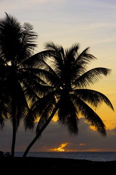sunset over Caribbean Sea, Turtle Beach, Tobago