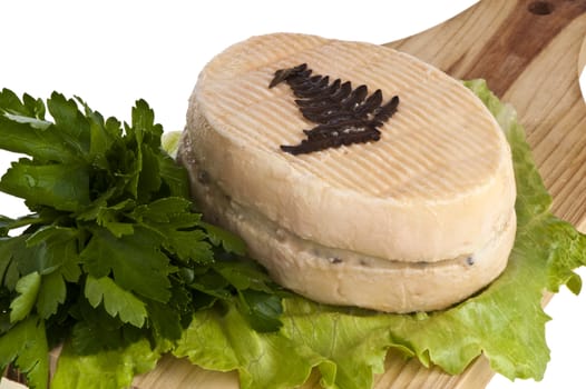 a goat cheese stuffed with truffle cream