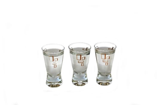 three glasses isolated on the white background