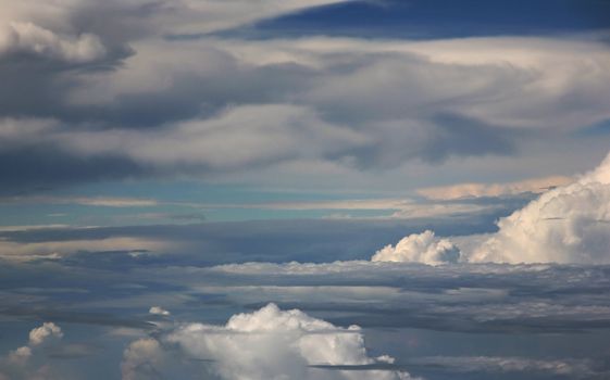 Clouds. A view from a window of the plane