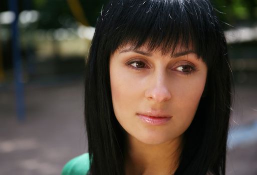 Portrait of a beautiful brunette close-up