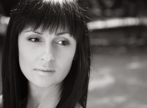 Portrait of a beautiful brunette close-up