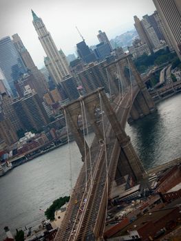 A shot of the Brooklyn Bridge in NYC.