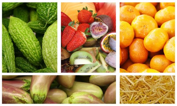 Fruits and Vegetables Variety and Choice Collage