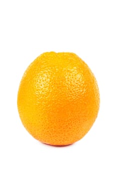 Closeup view of orange isolated over white background
