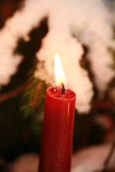 candles in snow