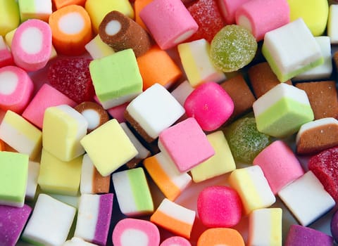 Colorful chewy candy mix