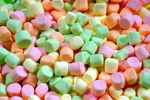 Colorful miniature marshmallows