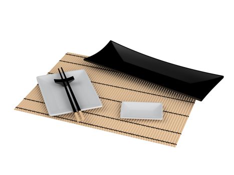 Sushi utensil isolated on white background
