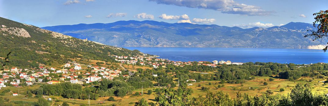 Panoramic view of Baska - croatian pearl, Island of Krk, Croatia