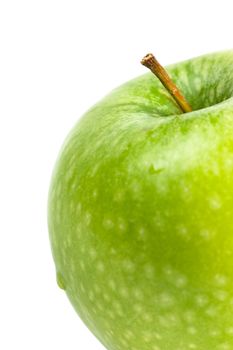Big green apple isolated over white background
