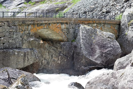 A old stone bridge in Eidfjord, Norway
