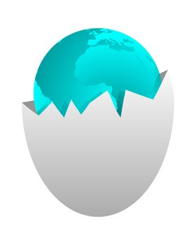 World in egg shell