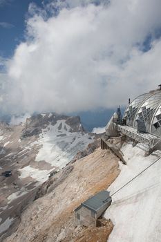 Zugspitze in Garmisch-Partenkirchen, Germany's highest mountain. One can take the cable car up to the top which is about 300 meters above sea level.