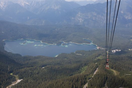 Zugspitze in Garmisch-Partenkirchen, Germany's highest mountain. One can take the cable car up to the top which is about 300 meters above sea level.