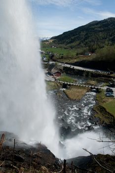 Steinsdalsfossen Waterfall is a waterfall in Hardanger, Norway