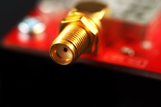 miniature sma connectors for coaxial cable in an electronics board