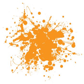 Abstract orange ink splat background with copyspace