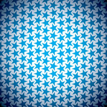 Abstract blue star seamless background with old grunge effect