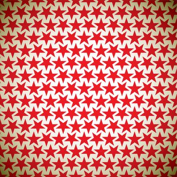 Abstract seamless background with tile red stars and grunge effect