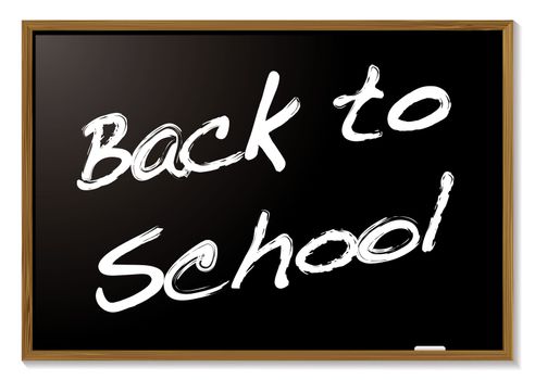 Back to school blackboard with wood frame