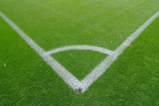 soccer field close-ups of markings of the field