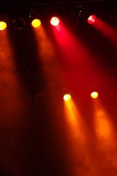 Disco lights at a big pop concert