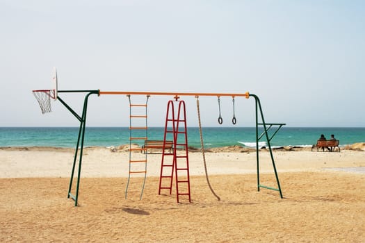 View of the playground by the sea.