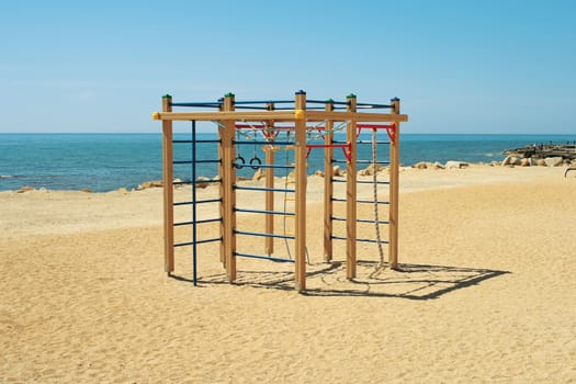 View of the playground by the sea.