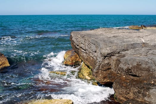 Rock on the shore of the Caspian Sea.
