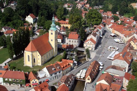 Samobor - city in Croatia, aerial view.