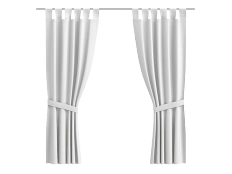 Curtains isolated on white background