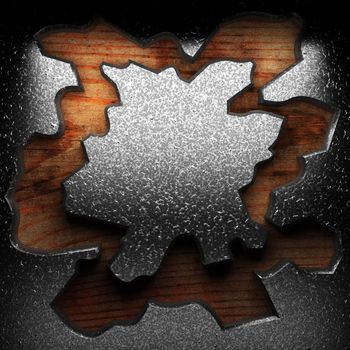 iron plate on wood made in 3D
