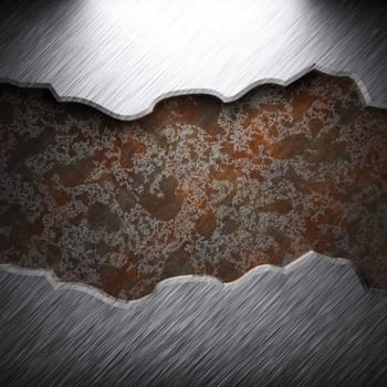 aluminum and rusty metal plate made in 3D