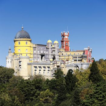 Pena National Palace in Sintra in summer, Portugal 