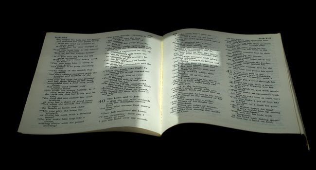 Amazing photo of the holy cricifix cast on an open bible