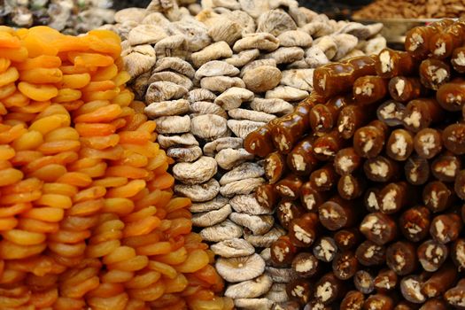assortment of dried fruits and dessert