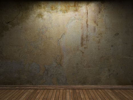 old concrete wall made in 3D graphics