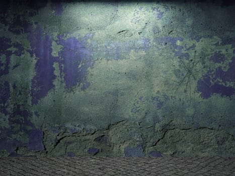 old concrete wall made in 3D graphics