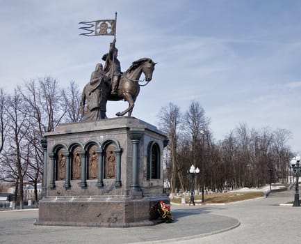 Monument of Prince Vladimir at Vladimir in winter, Russia