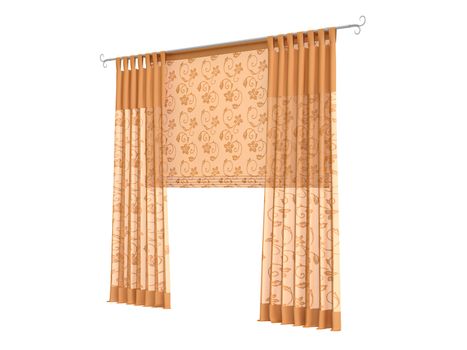 Curtains isolated on white background
