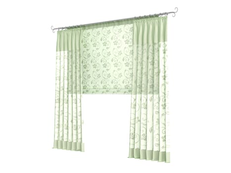 Curtains isolated on white background