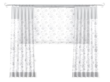 Curtains isolated on white background