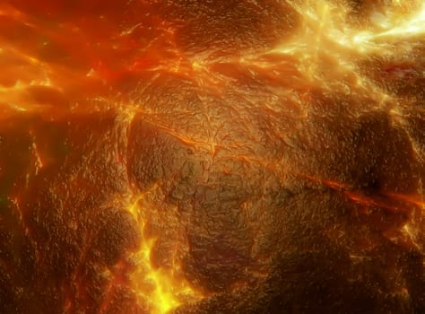 abstract illustration of volcanic magma