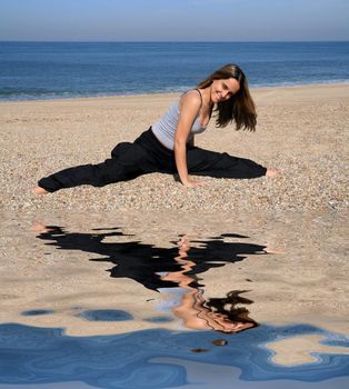 yoga on the coast and beach