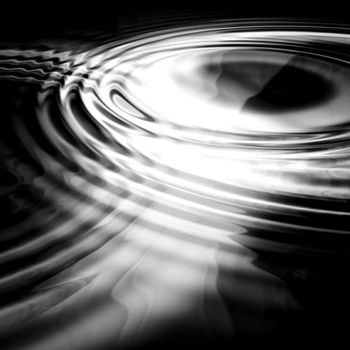 black and white 3d rippled water - eerie scene - 