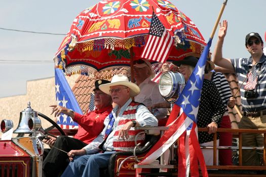 The actor Larry Hagman played JR in the TV series Dallas. He now lives in Ojai and every year in the 4th of July parade.