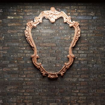 illuminated brick wall and frame made in 3D